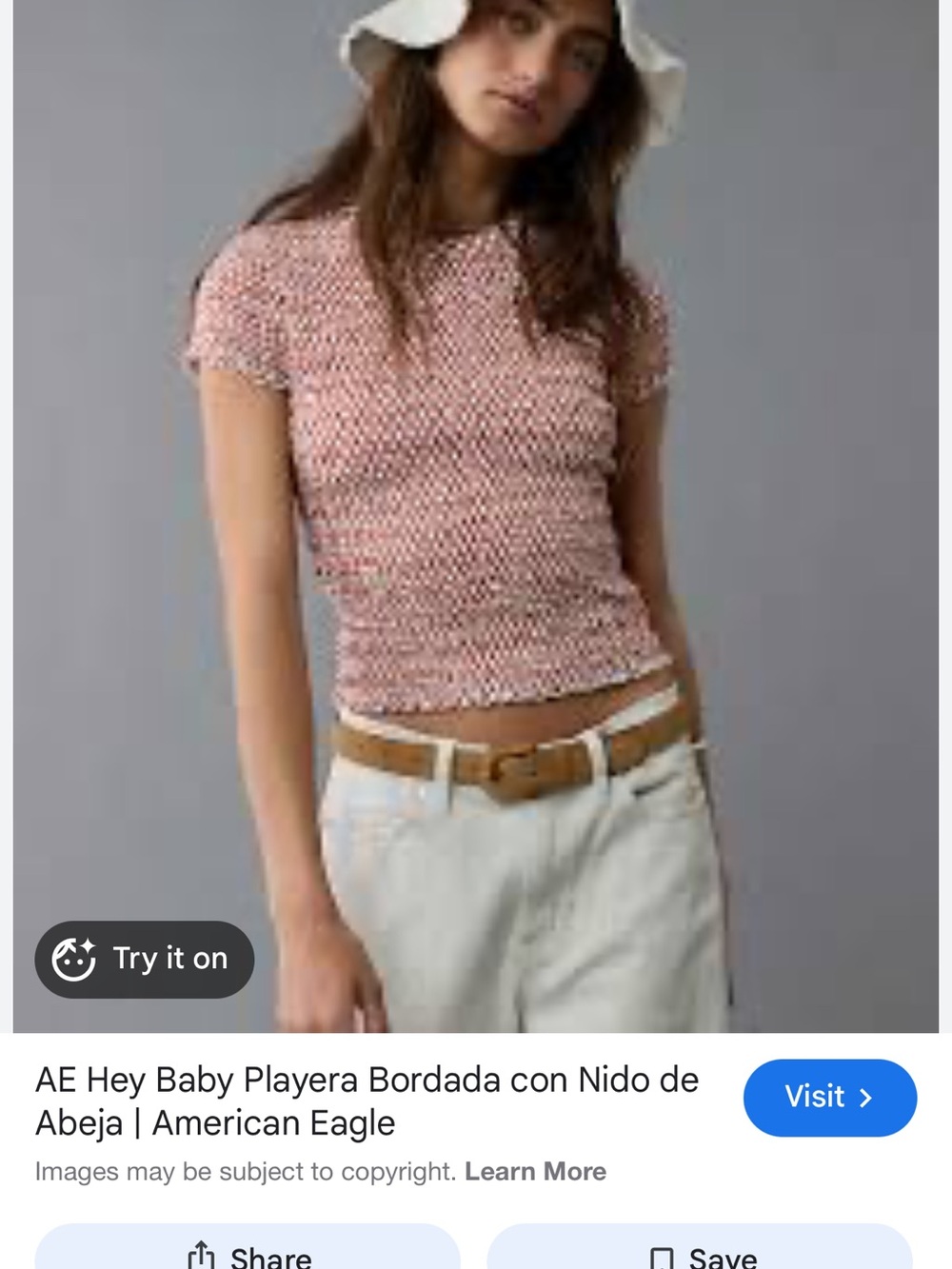American Eagle Outfitters Pink Textured Honeycomb Short Sleeve Tee